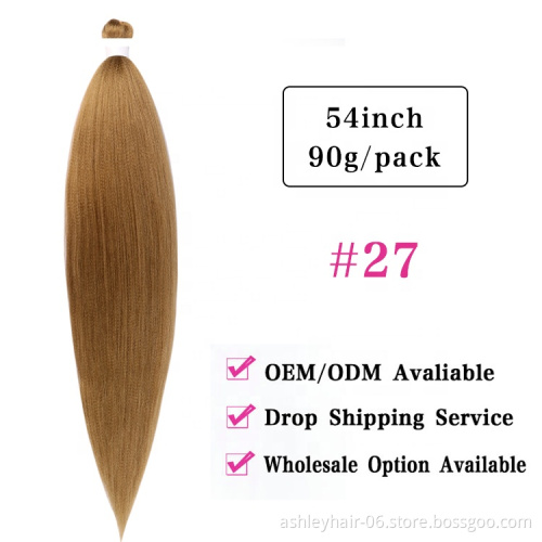 wholesale synthetic braiding hair easy 3x pre stretched braiding hair bulk braids 2x ombre color